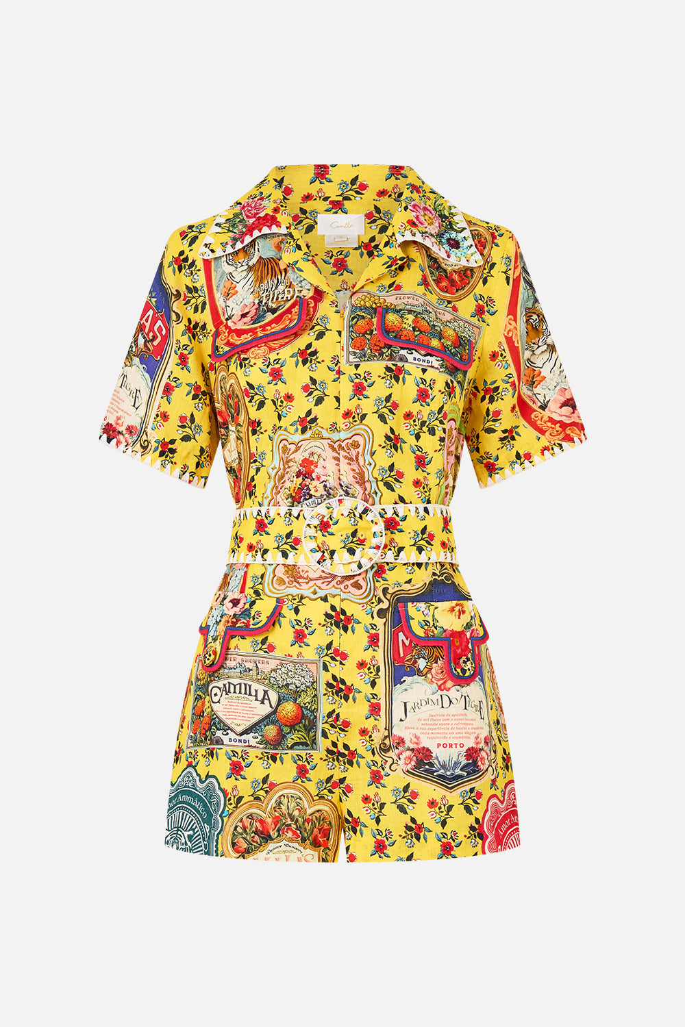 The CAMILLA Pocket Playsuit in our Soap Opera print.