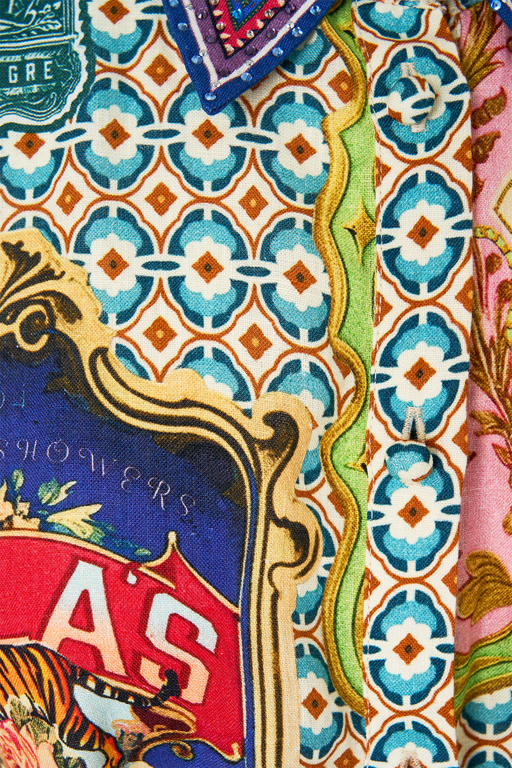 The CAMILLA Waist Tie Shirt Dress in our Soap Opera print.