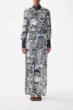 The CAMILLA Blouson Sleeve Blouse With Button Collar in our Perfumed In Porto print.