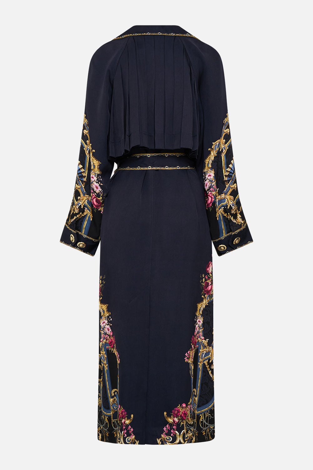 The CAMILLA PLEATED BACK TRENCH ORNATE ON A PLATE in our  print.
