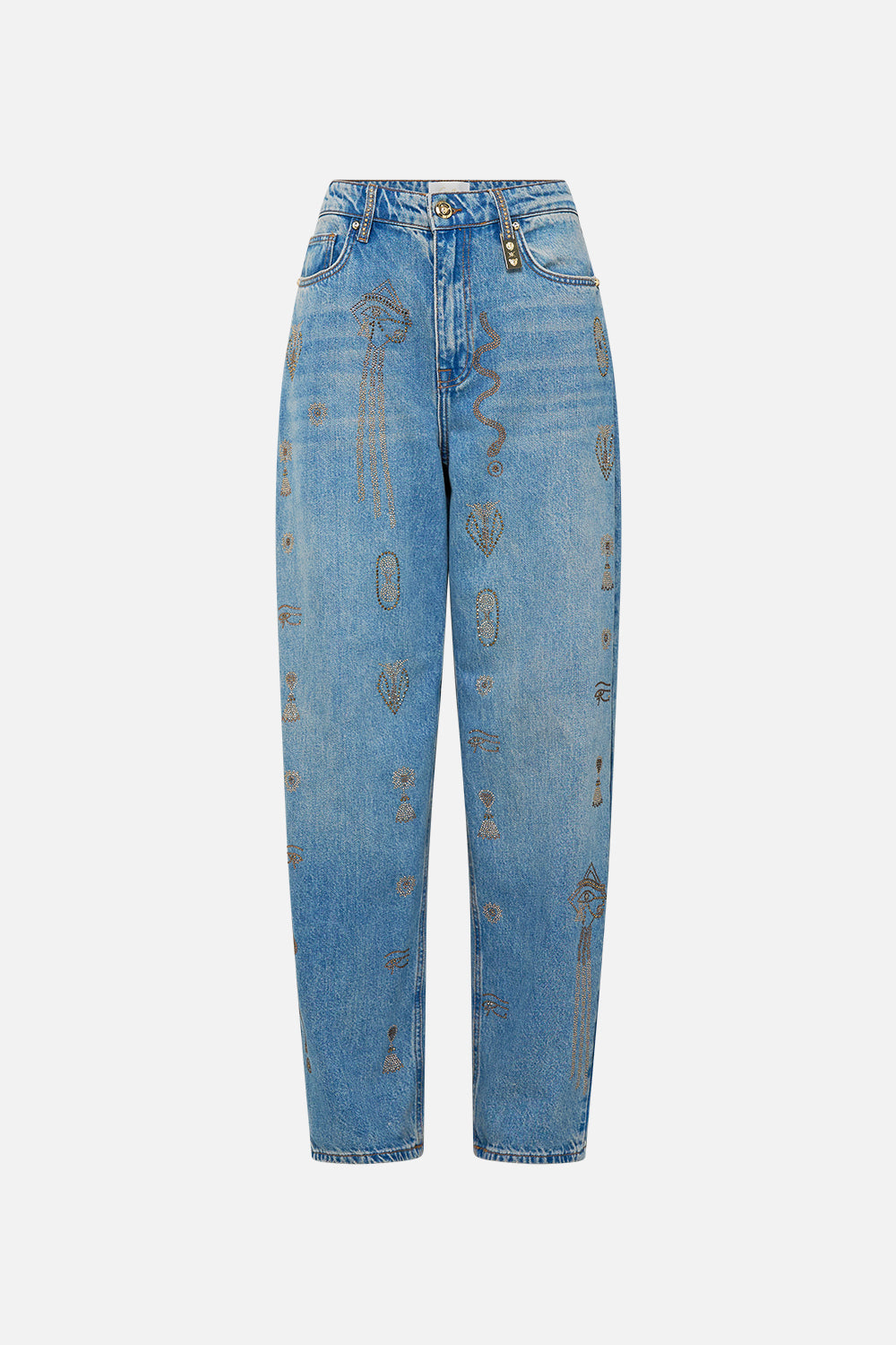 The CAMILLA MILLA SACRED SYMBOLS GIRLFRIEND JEAN DENIM in our  print.