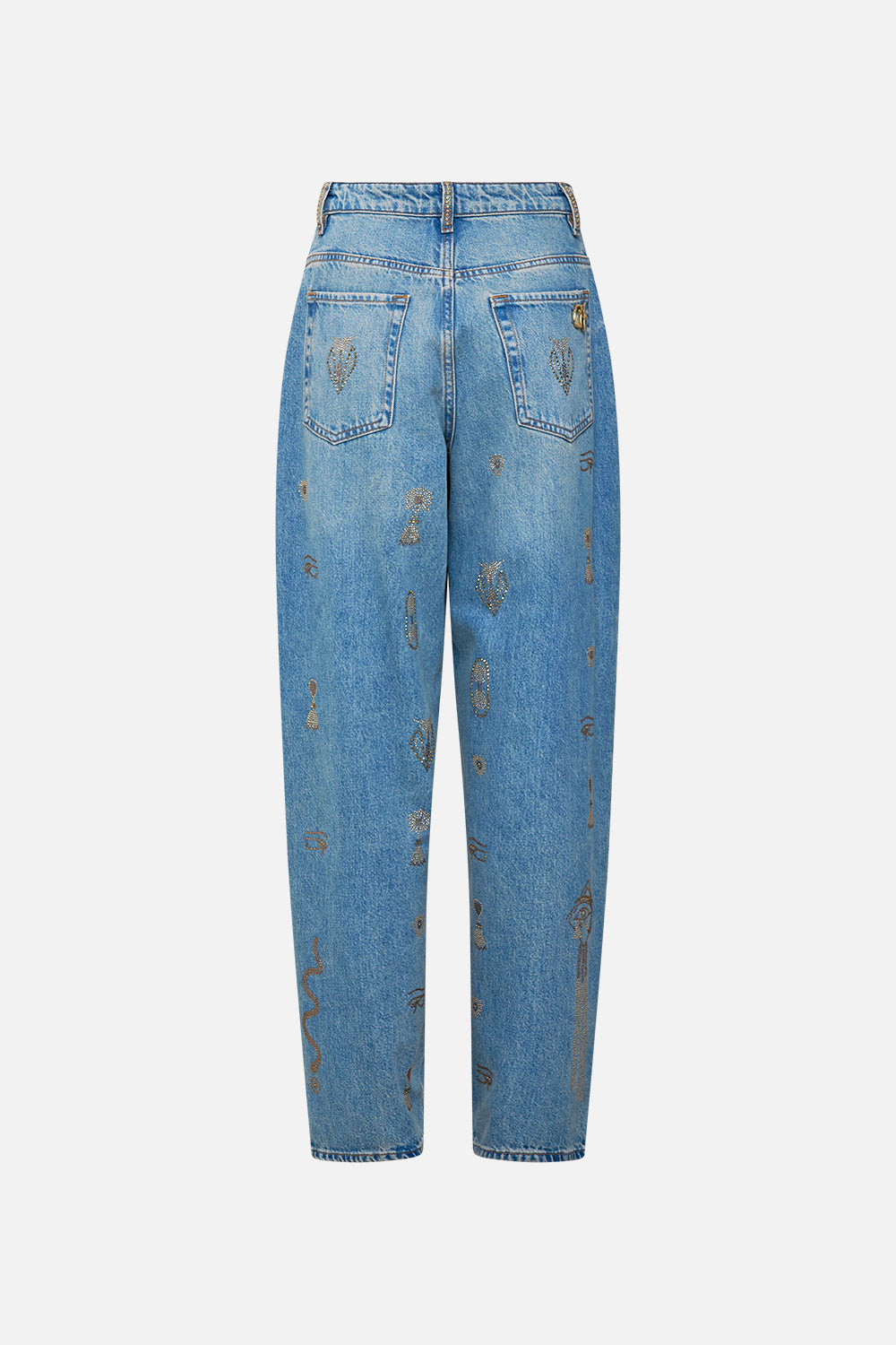 The CAMILLA MILLA SACRED SYMBOLS GIRLFRIEND JEAN DENIM in our  print.