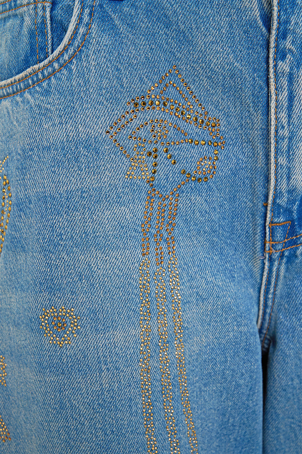 The CAMILLA MILLA SACRED SYMBOLS GIRLFRIEND JEAN DENIM in our  print.
