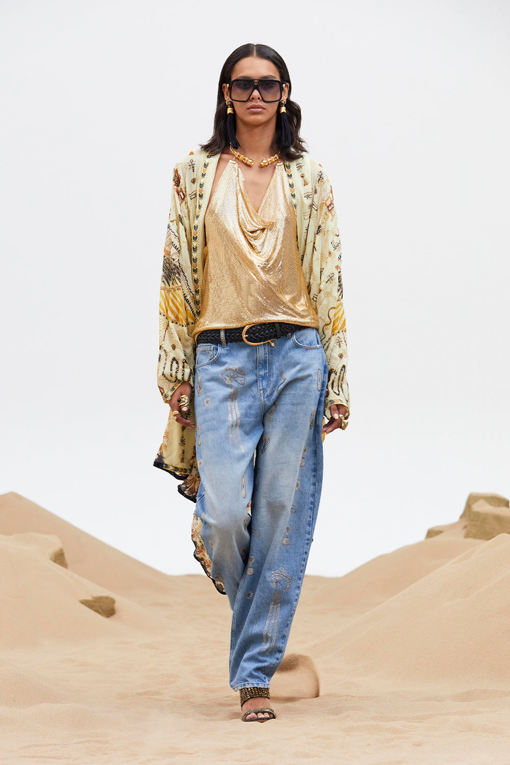 The CAMILLA MILLA SACRED SYMBOLS GIRLFRIEND JEAN DENIM in our  print.