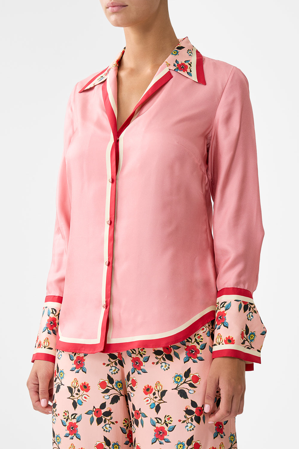 The CAMILLA Pyjama Shirt in our Pink Porto print.