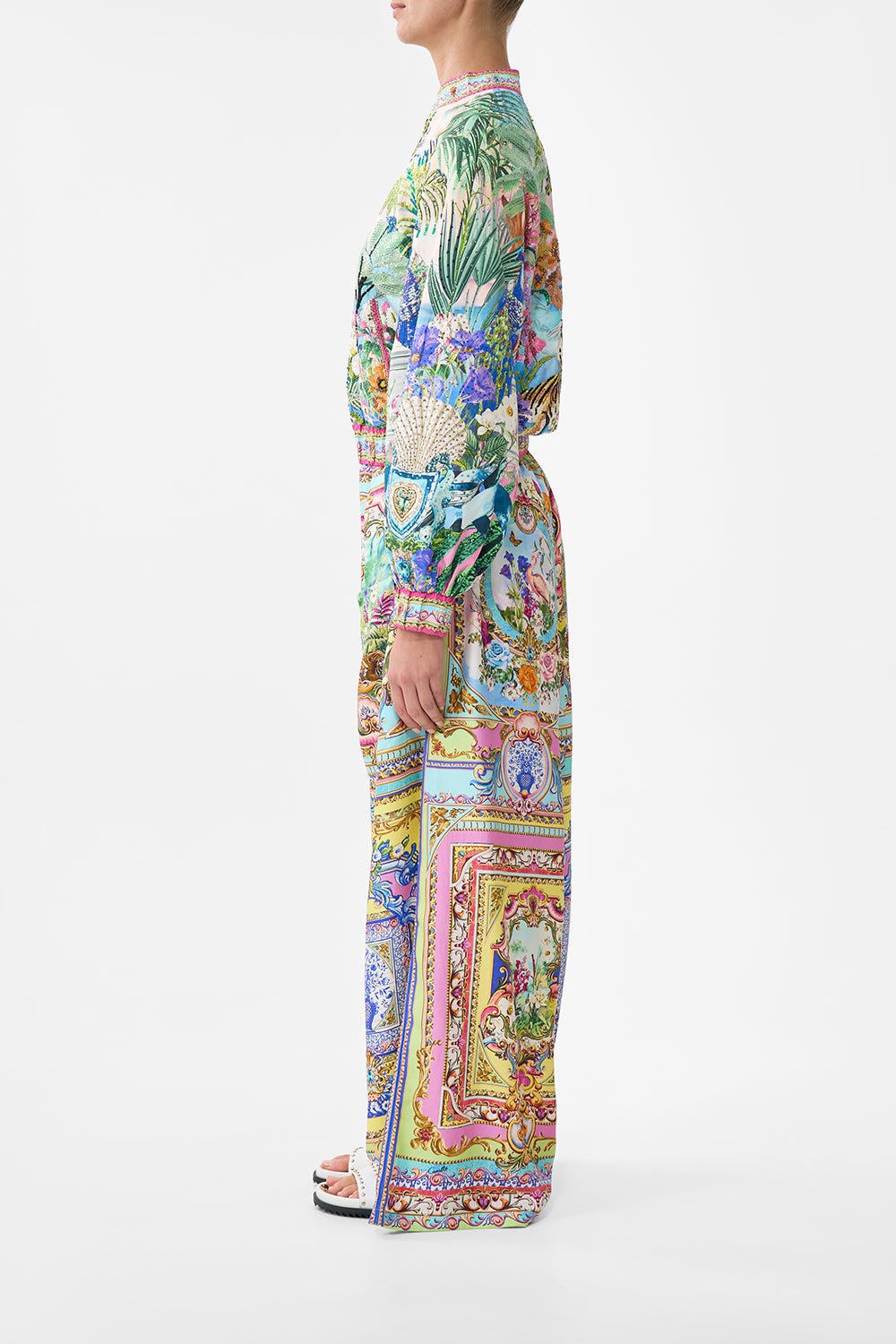 The CAMILLA BLOUSON SLEEVE BOMBER SPIRIT OF SANTA MARIA in our  print.
