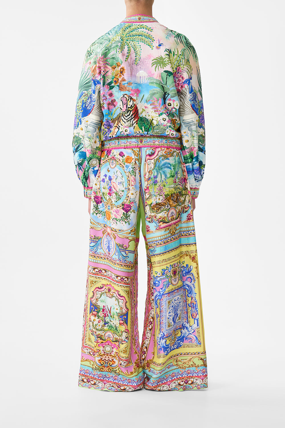 The CAMILLA BLOUSON SLEEVE BOMBER SPIRIT OF SANTA MARIA in our  print.