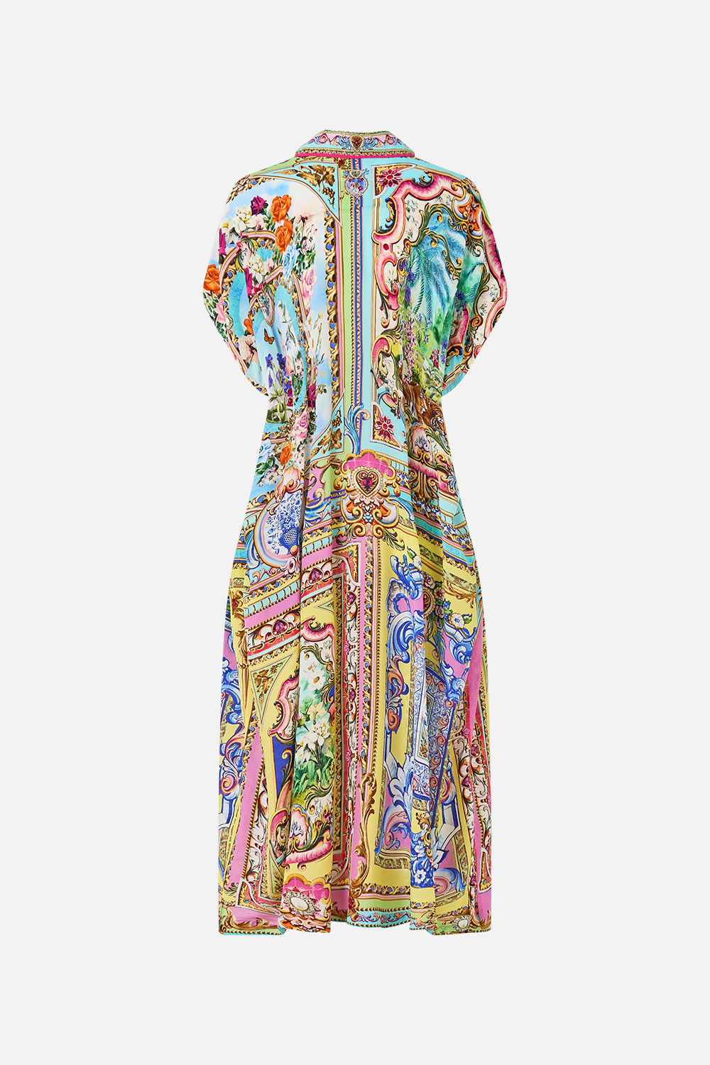 The CAMILLA SLEEVELESS SHIRTDRESS SPIRIT OF SANTA MARIA in our  print.