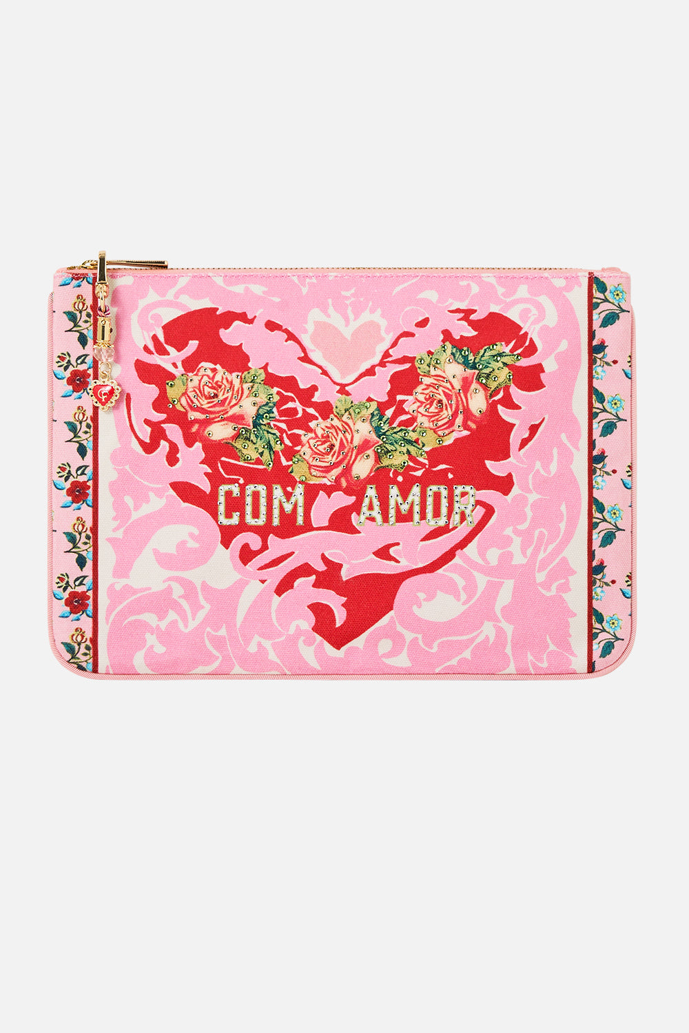 The CAMILLA Small Canvas Clutch in our Pink Porto print.