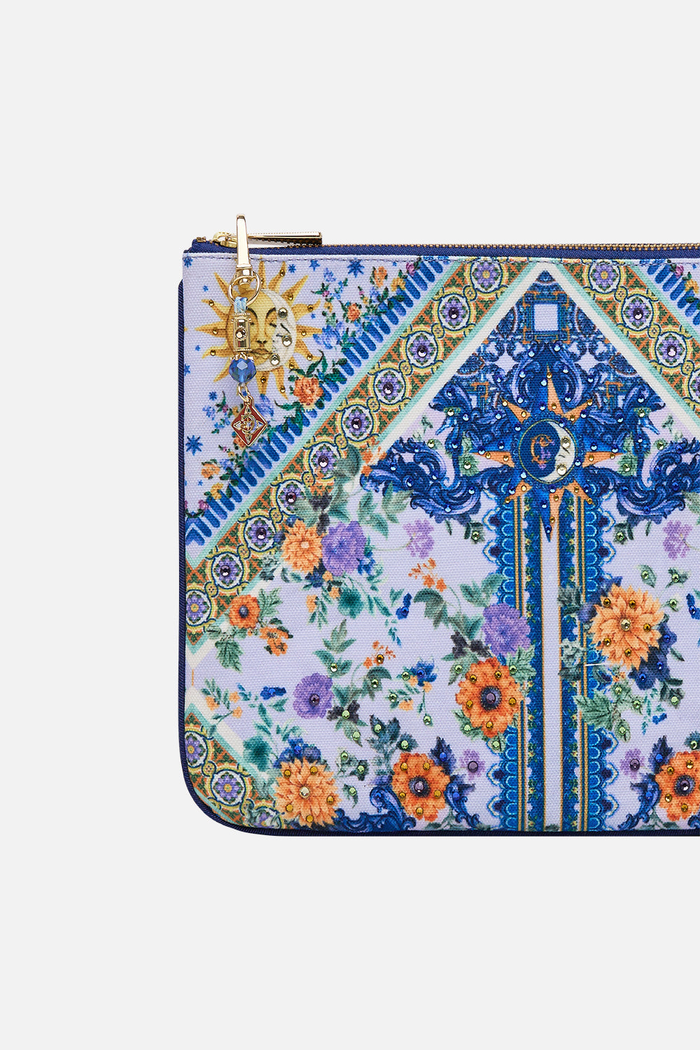 The CAMILLA SMALL CANVAS CLUTCH LUSCIOUS IN LISBON in our  print.