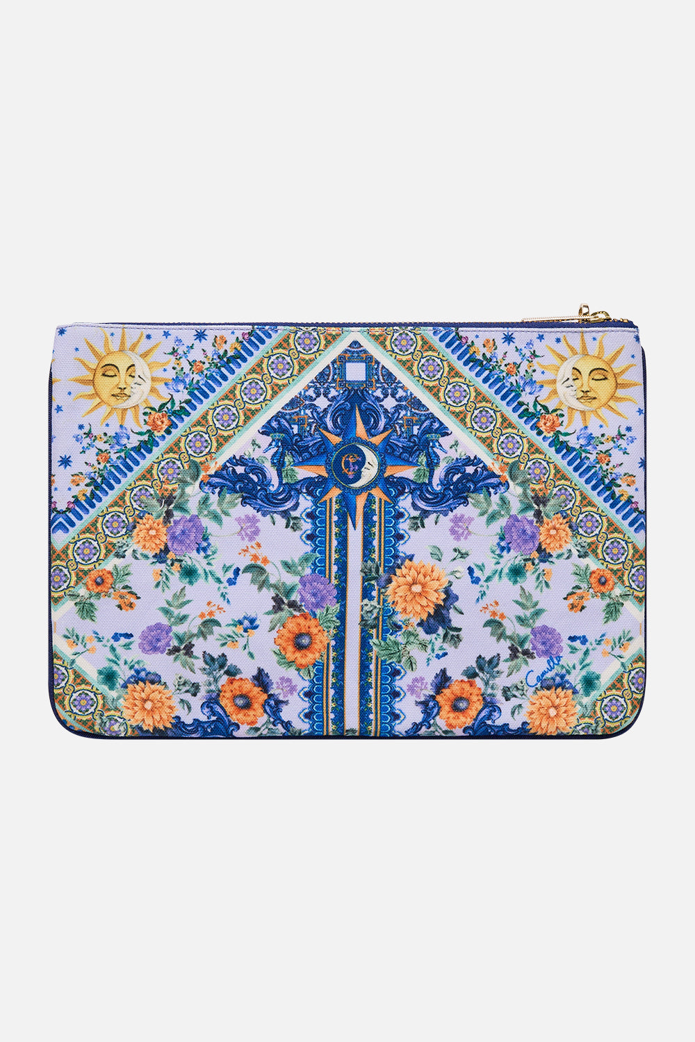 The CAMILLA SMALL CANVAS CLUTCH LUSCIOUS IN LISBON in our  print.