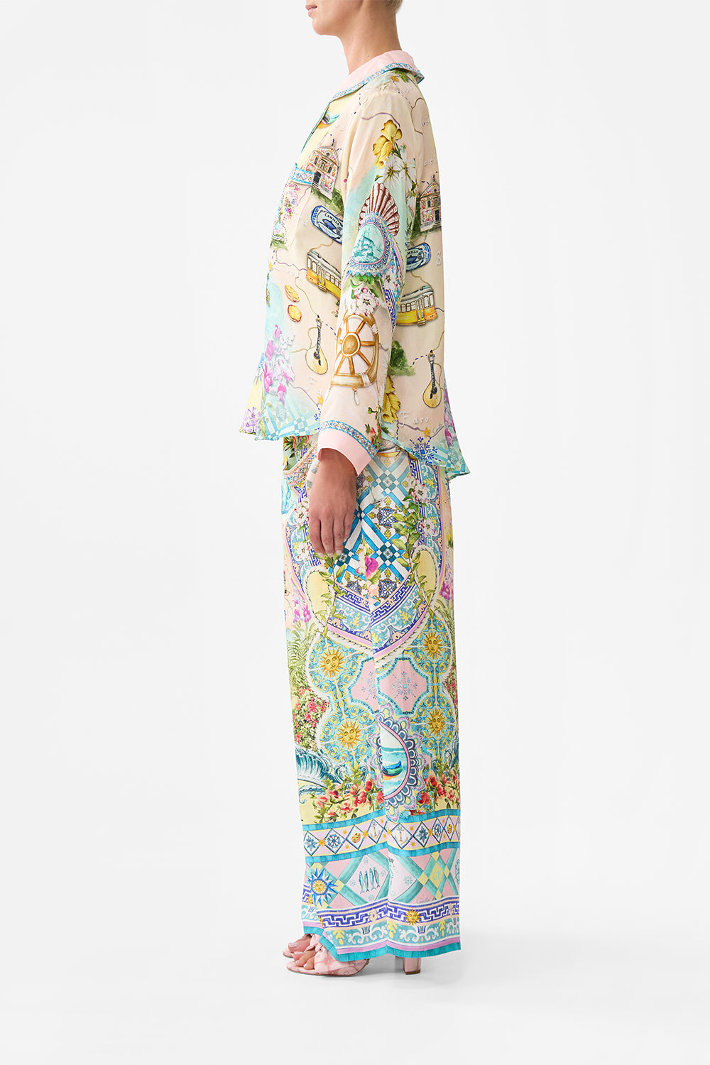 The CAMILLA Boxy Pyjama Shirt in our Just Coasting print.