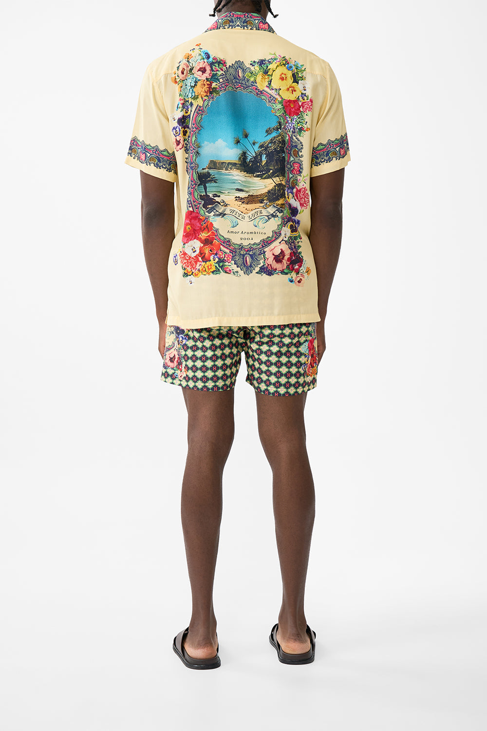 The CAMILLA Short Sleeve Camp Collared Shirt in our Bathing Bombshell print.