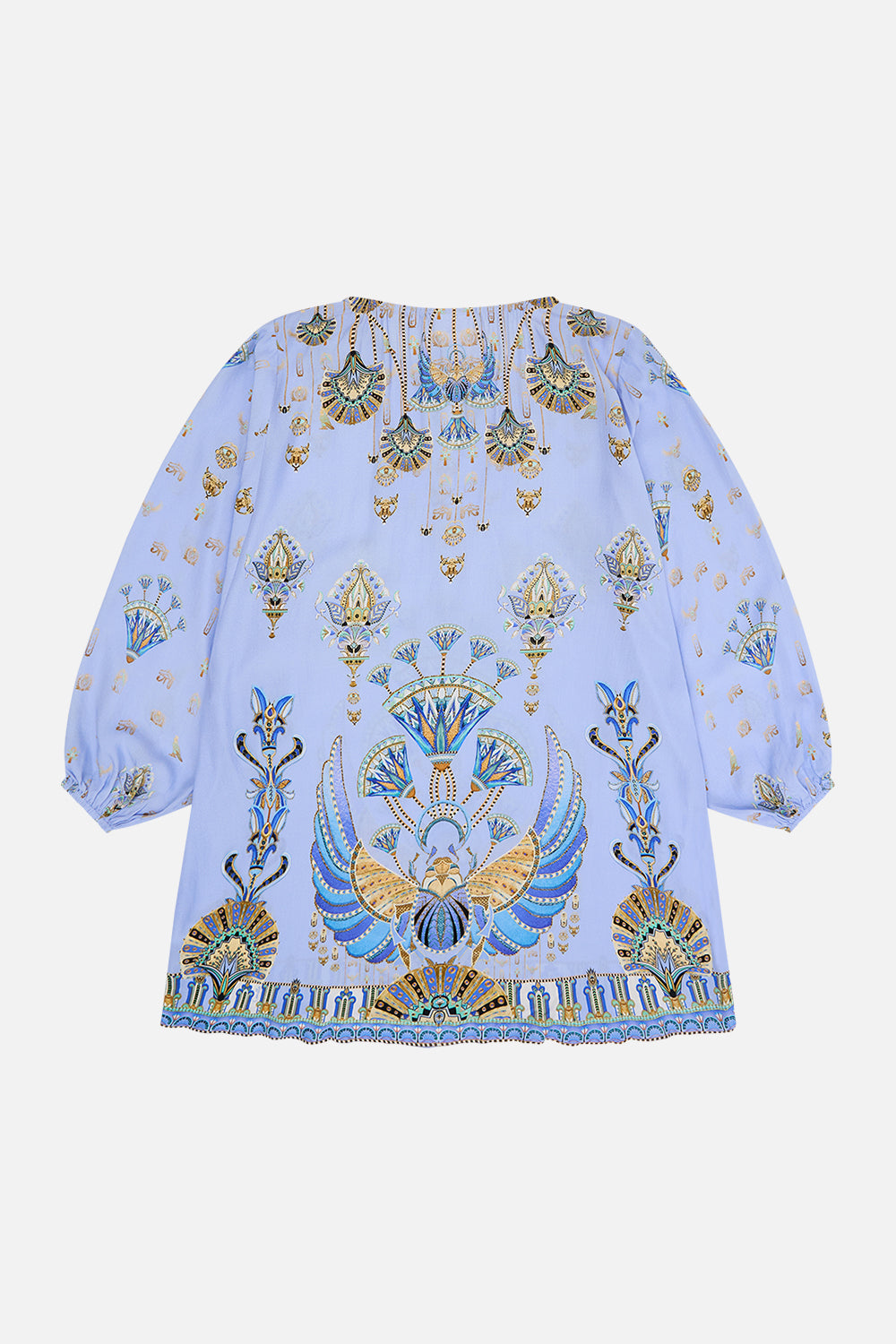 The CAMILLA KIDS BATWING DRESS 12-14 UNDER SCARAB SKIES in our  print.