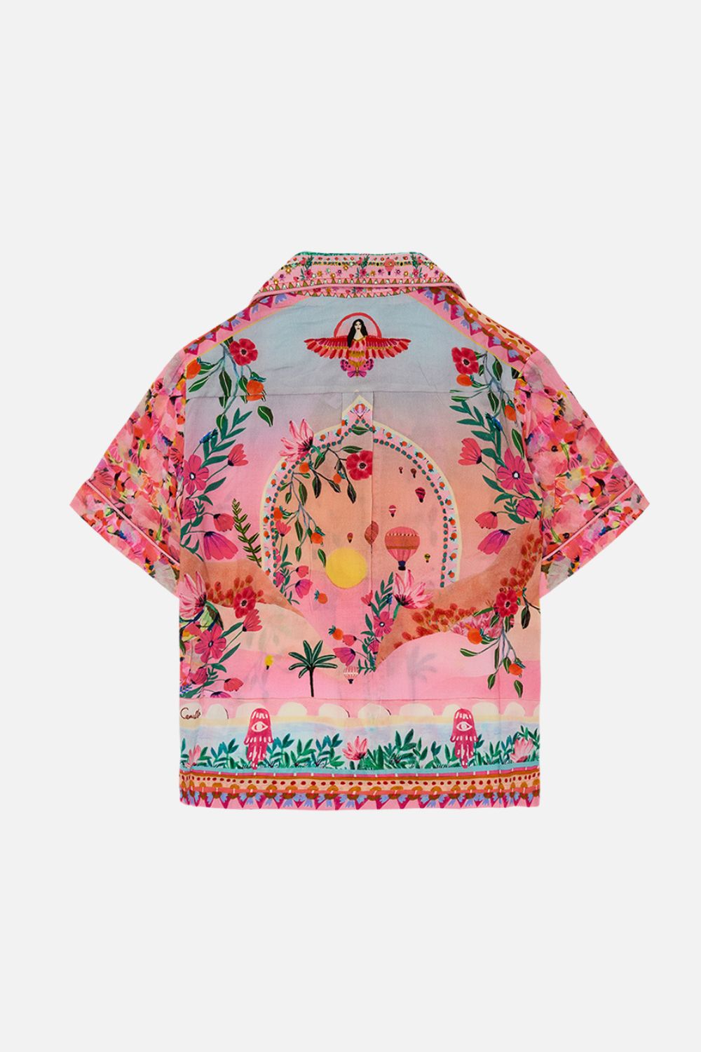 The CAMILLA KIDS SHORT SLEEVE SHIRT 12-14 SISTER SUNSET in our  print.