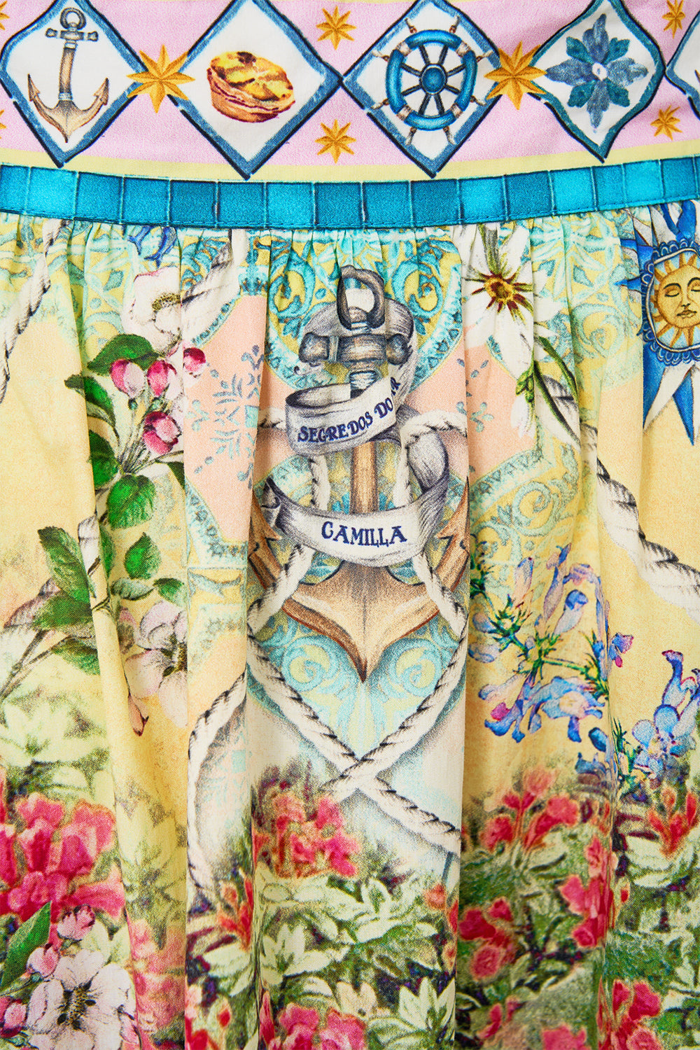 The CAMILLA High Waisted Tiered Skirt in our Just Coasting print.