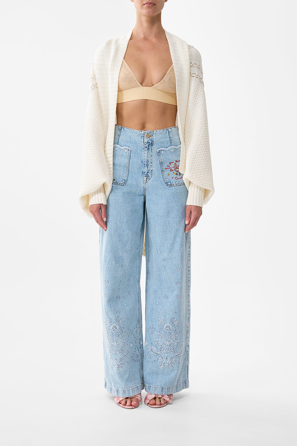 The CAMILLA Cable Knit Layer in our Solid Ivory print.