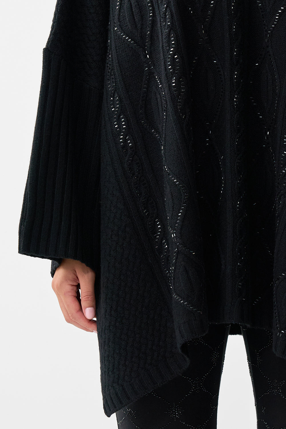 The CAMILLA Roll Neck Knit Jumper in our Solid Black print.