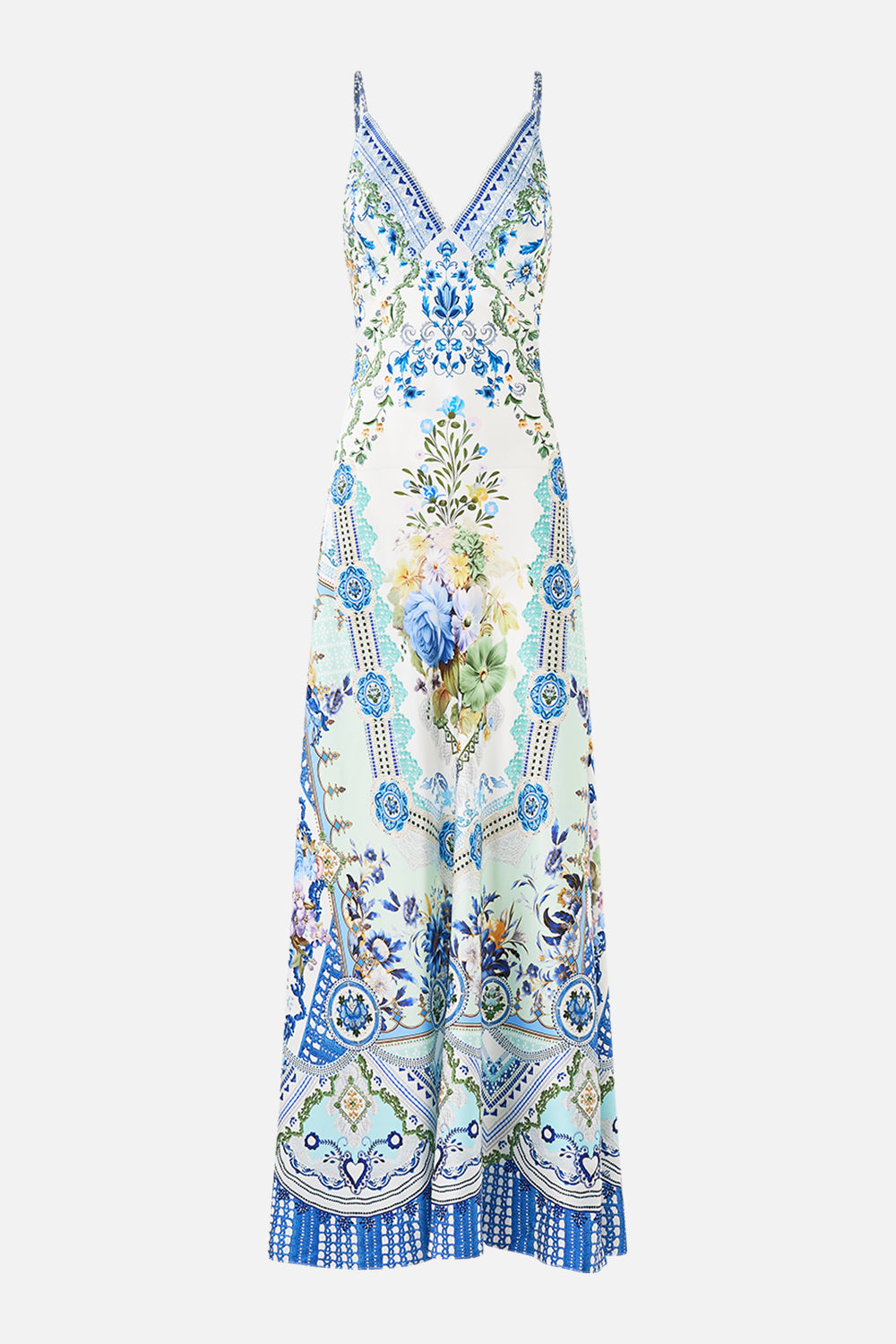 V NECK FULL LENGTH BIAS SLIP DRESS MY HOMESPUN HEART