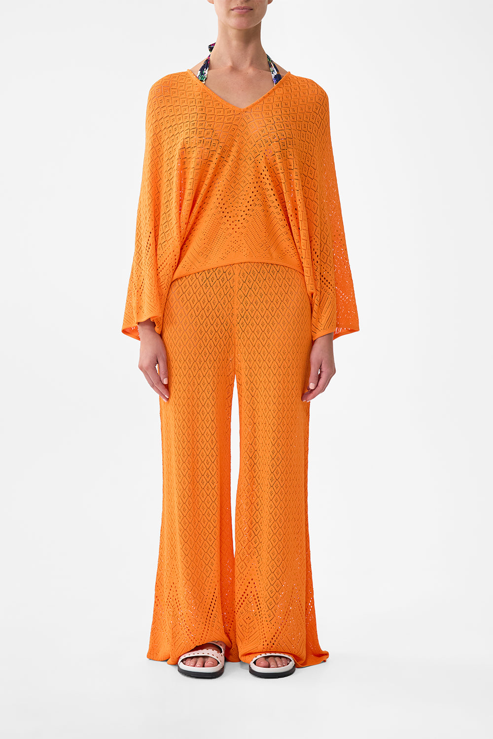The CAMILLA SUPER WIDE FLARE PANT BASKED IN BAROQUE in our BASKED IN BAROQUE print.