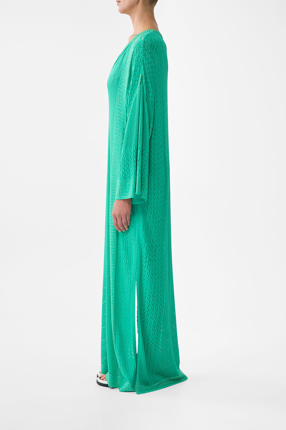 The CAMILLA Long V Neck Knit Kaftan in our Spirit Of Santa Maria print.