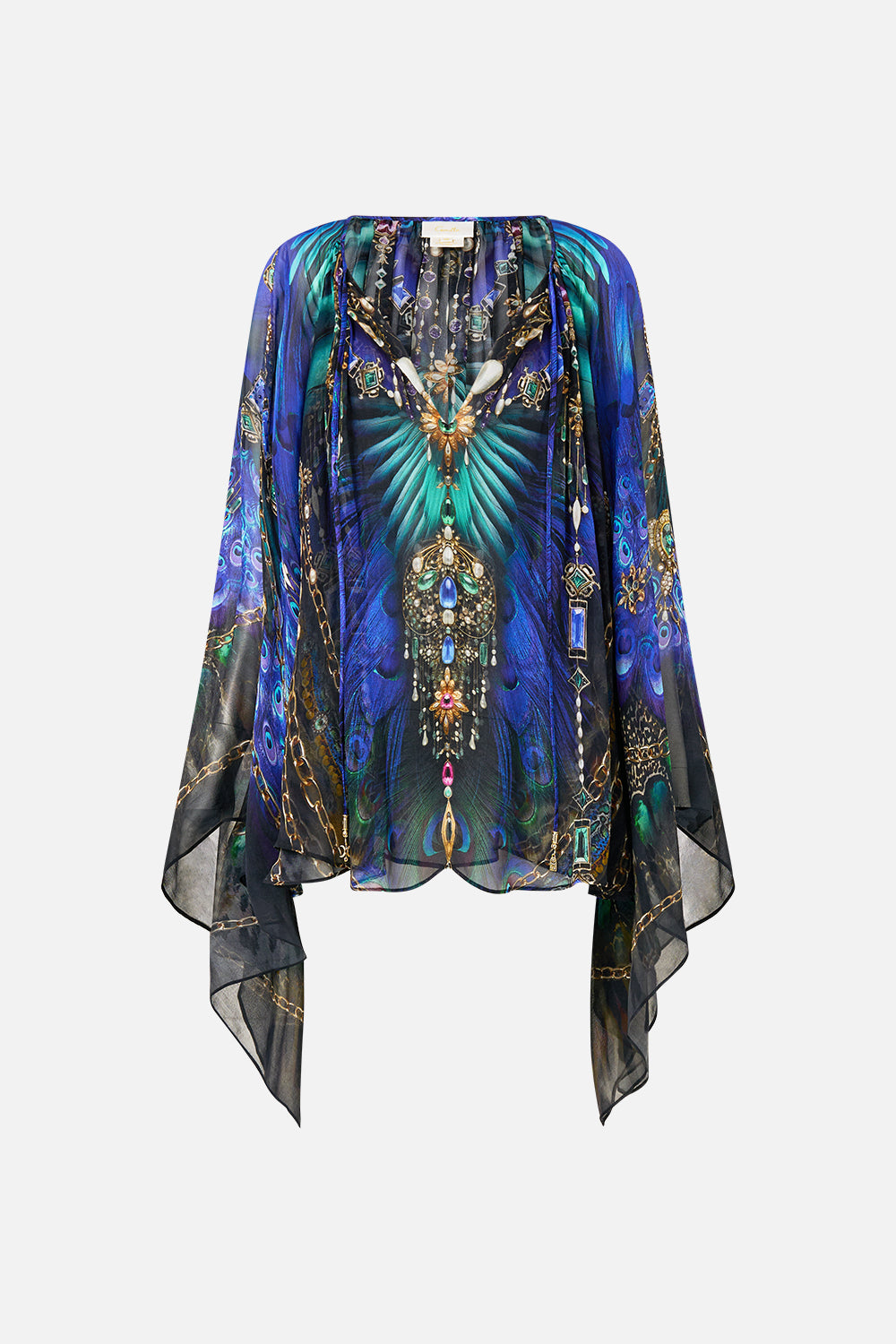 The CAMILLA Blouse With Kimono Sleeve in our Dominican Decadence print.