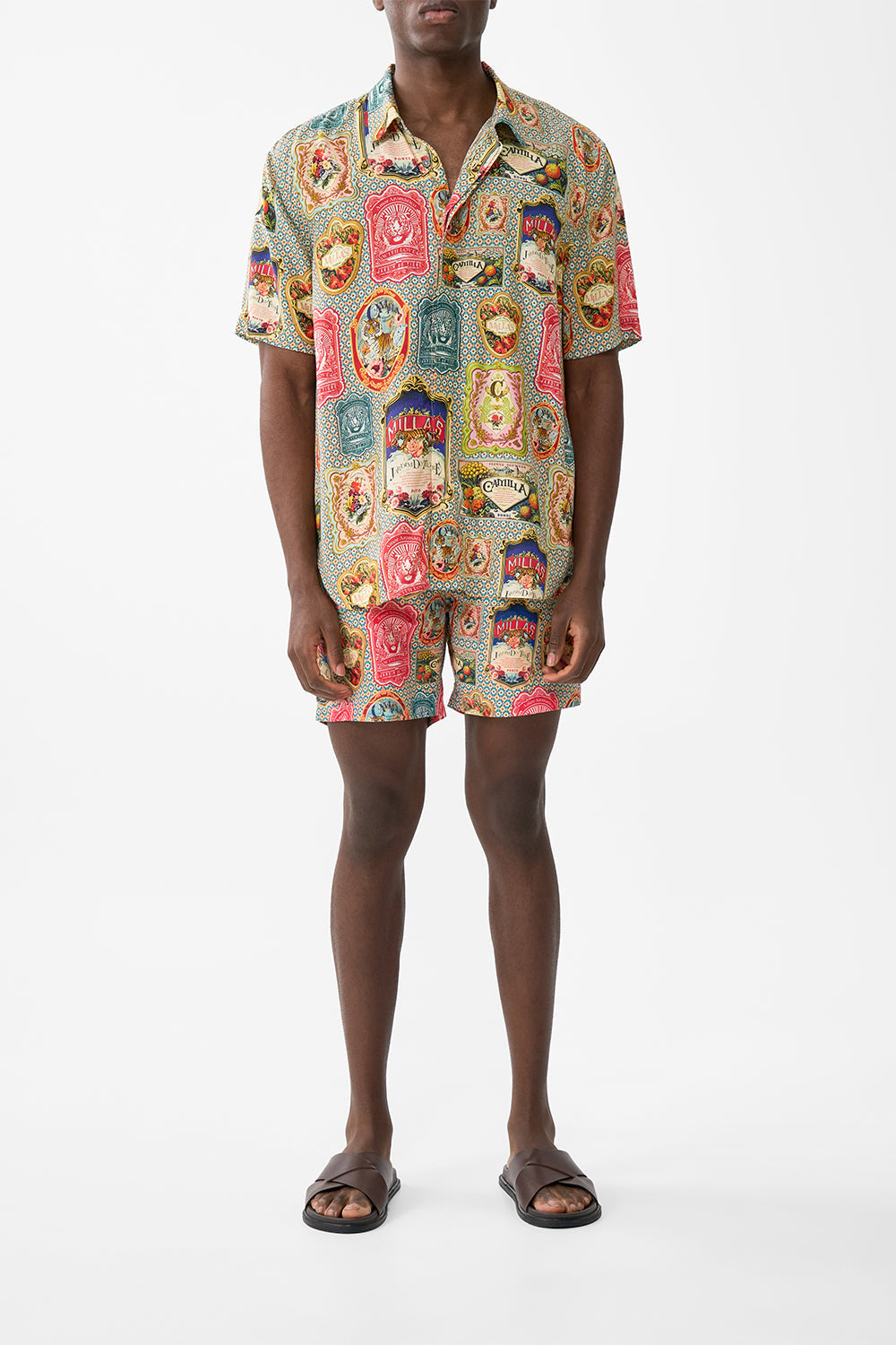 The CAMILLA SHORT SLEEVE OVERSIZED SHIRT SOAP OPERA in our SOAP OPERA print.
