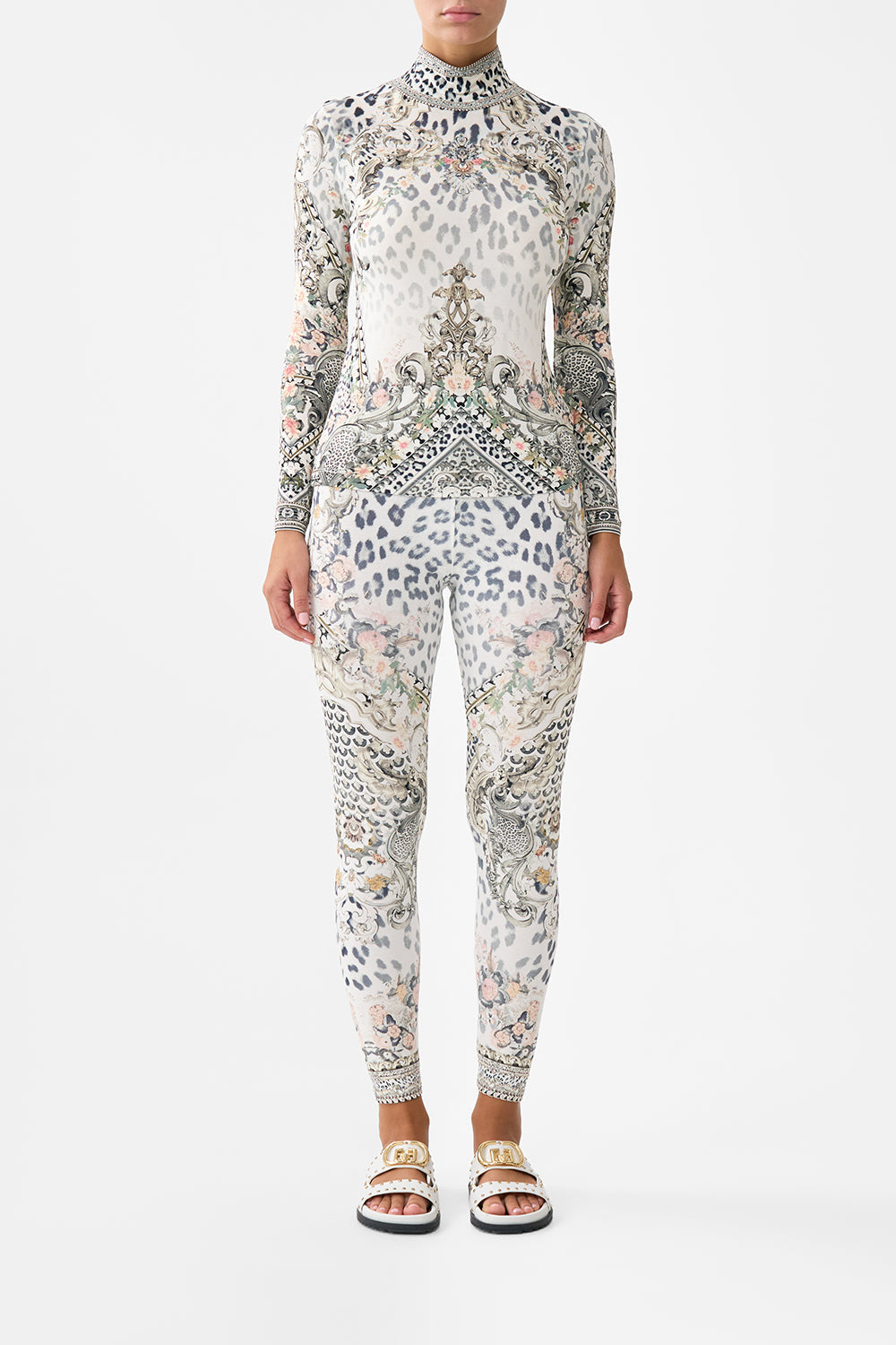 The CAMILLA JERSEY TURTLENECK MARBLE HEAVEN in our MARBLE HEAVEN print.