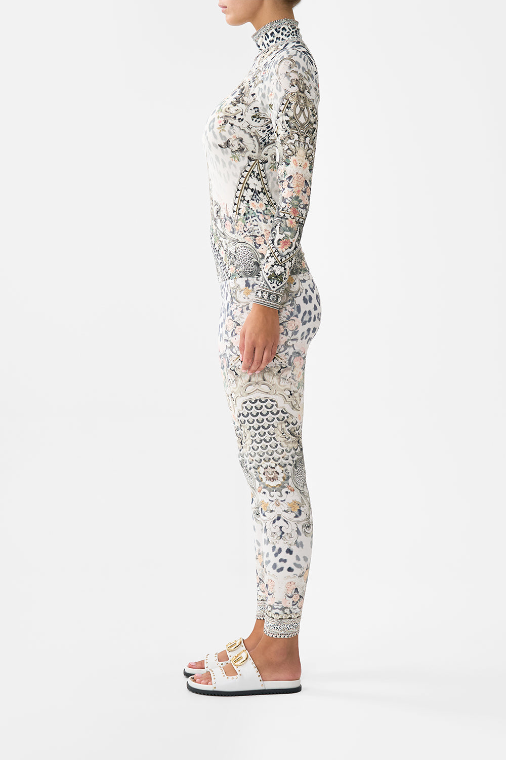The CAMILLA JERSEY TURTLENECK MARBLE HEAVEN in our  print.