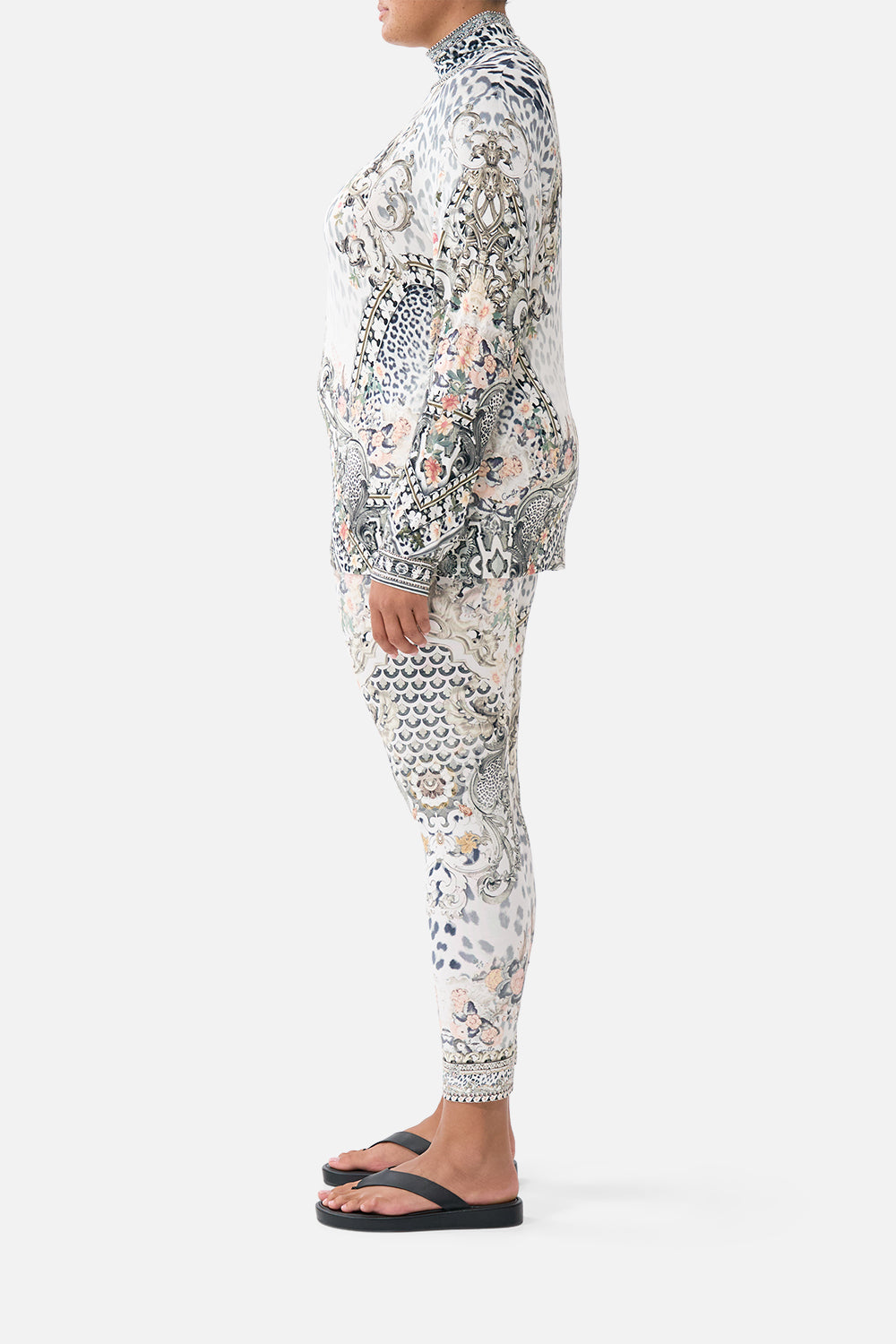 The CAMILLA JERSEY TURTLENECK MARBLE HEAVEN in our  print.