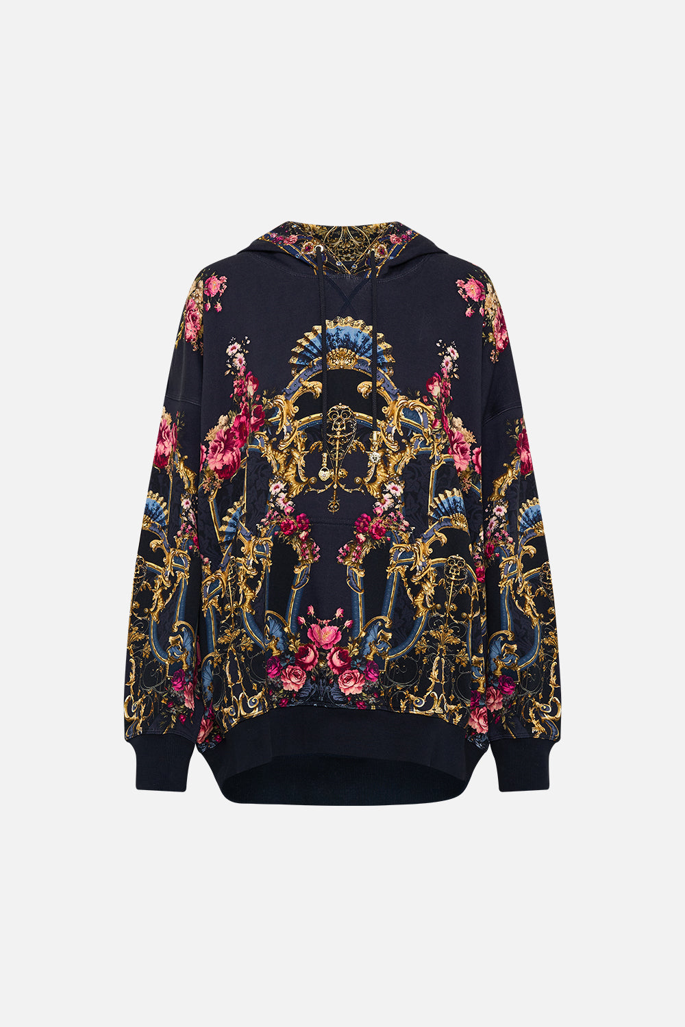 The CAMILLA Oversize Boyfriend Hoodie in our Ornate On A Plate print.