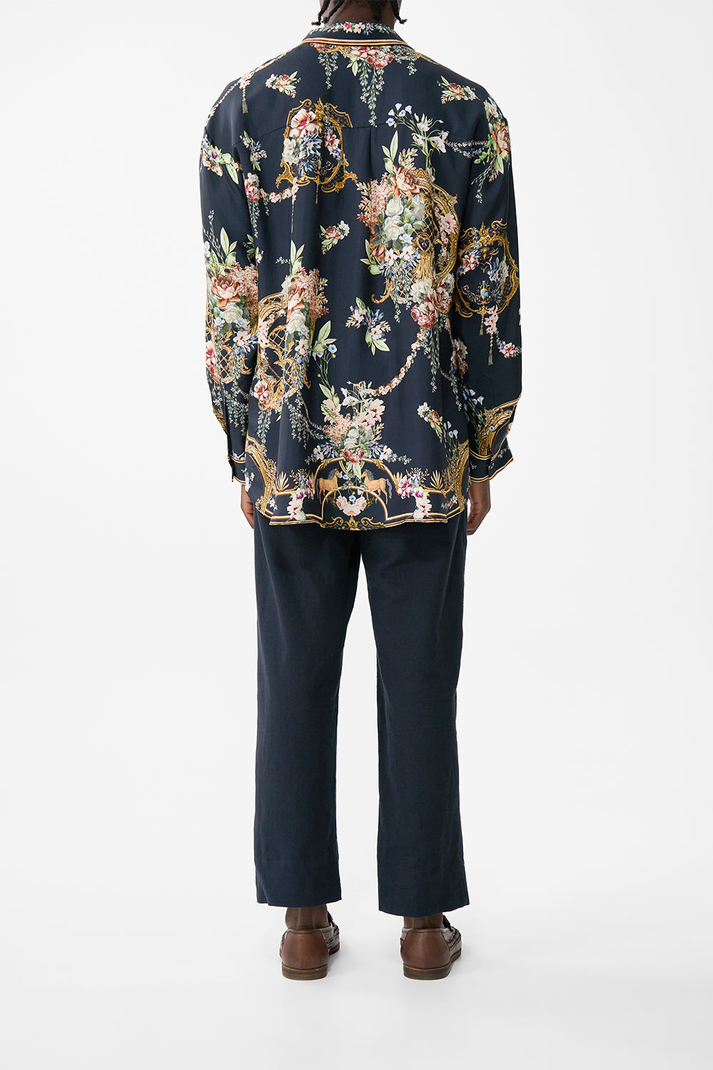 The CAMILLA LONG SLEEVE OVERSIZED SHIRT NOBLE ENDEAVOURS in our  print.