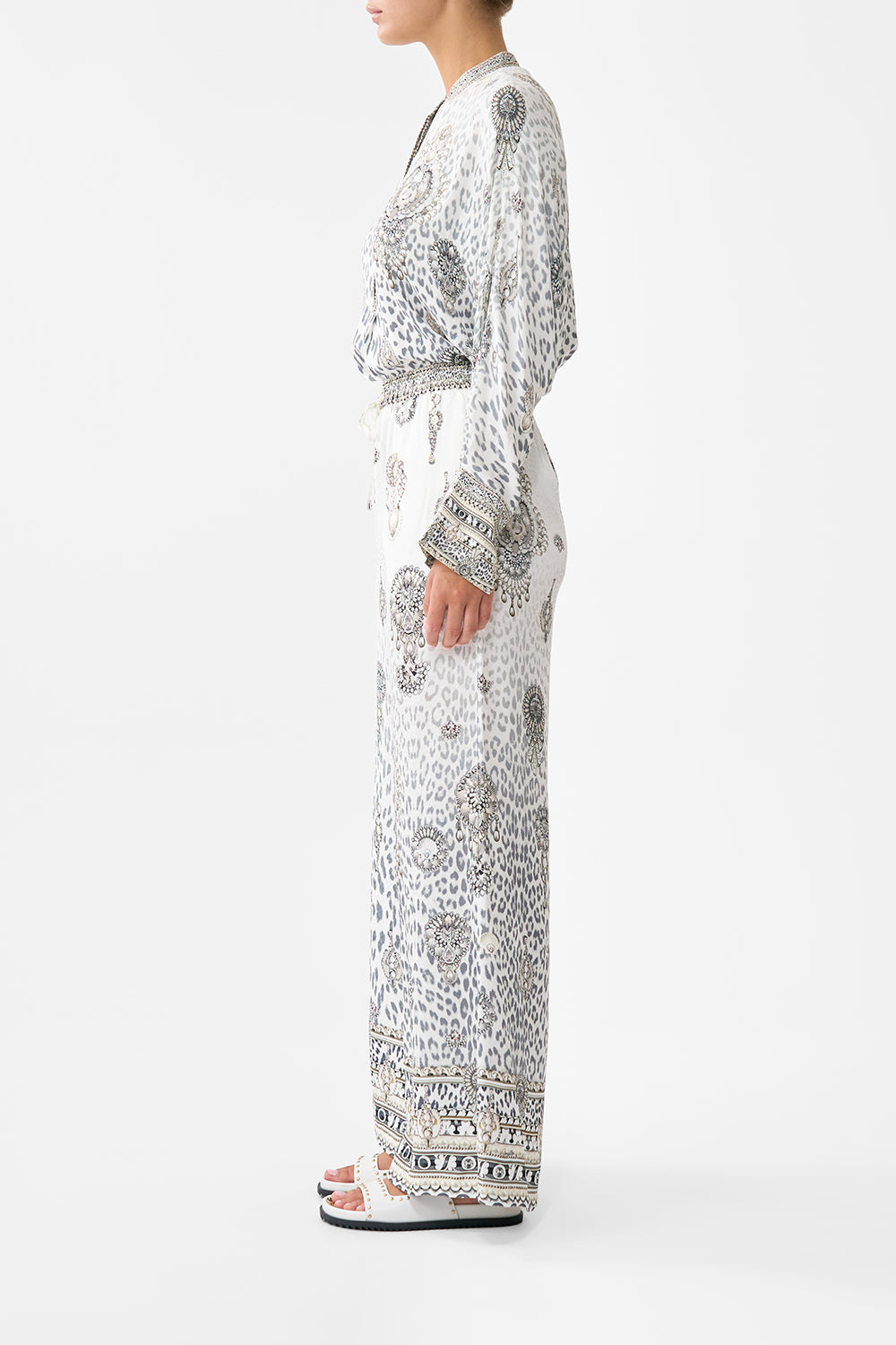 The CAMILLA LOUNGE PANT MARBLE HEAVEN in our  print.