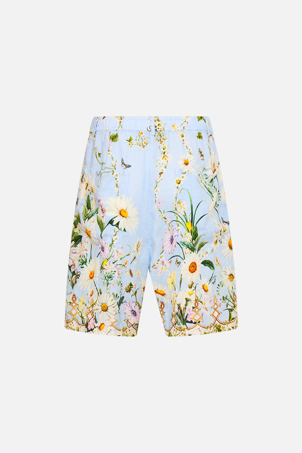 The CAMILLA LONG WALK SHORT WITH ELASTIC BACK FLORAL FREEFALL in our  print.