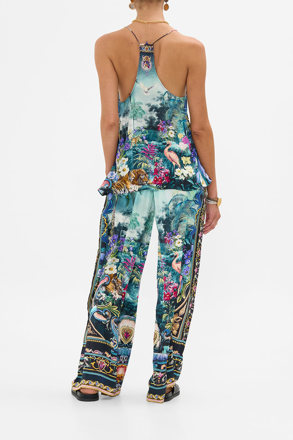The CAMILLA T BACK SHOESTRING TOP BASKED IN BAROQUE in our  print.