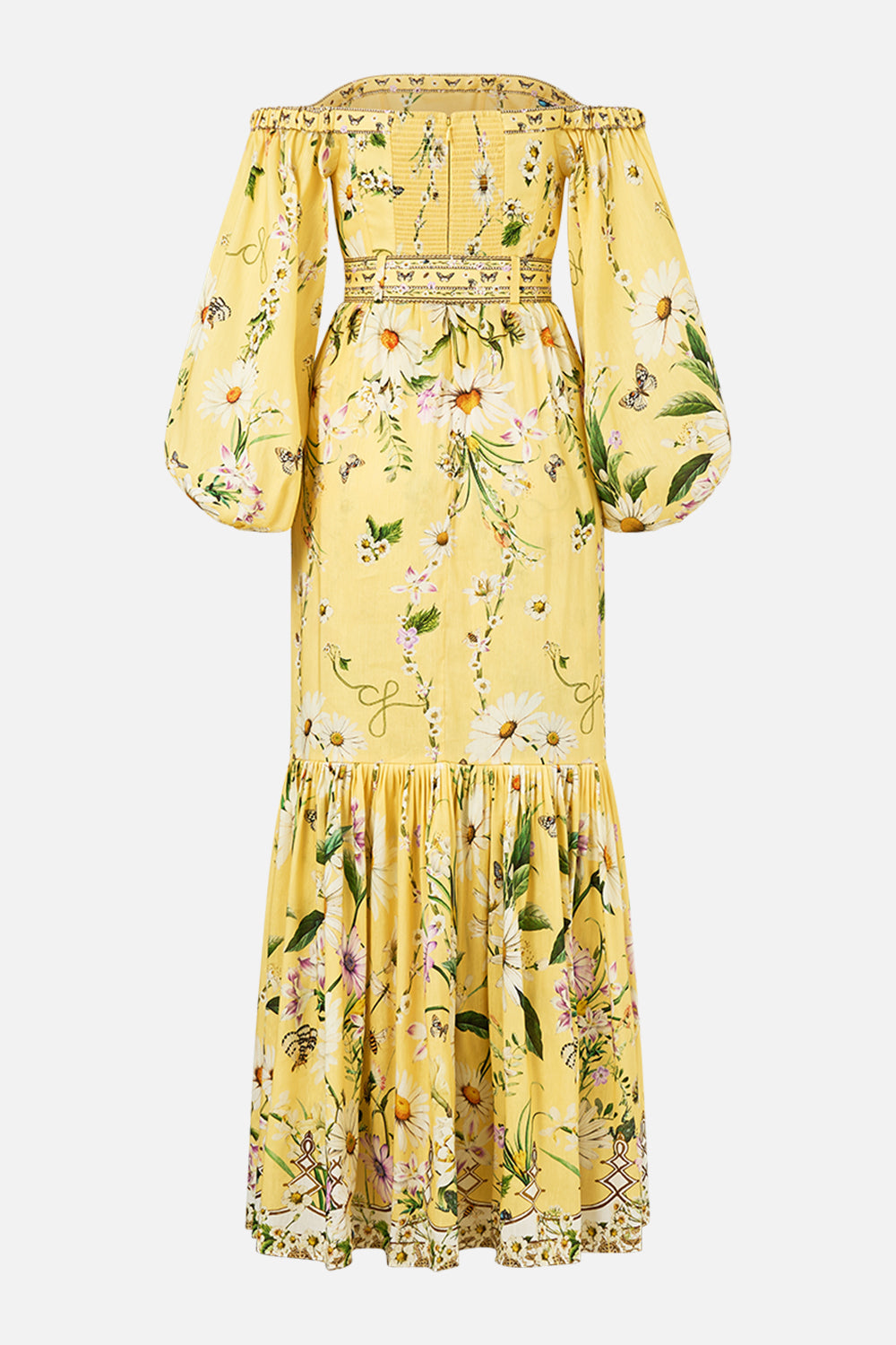 The CAMILLA PUFF SLEEVE CORSET DRESS DAISY CHAINS in our  print.