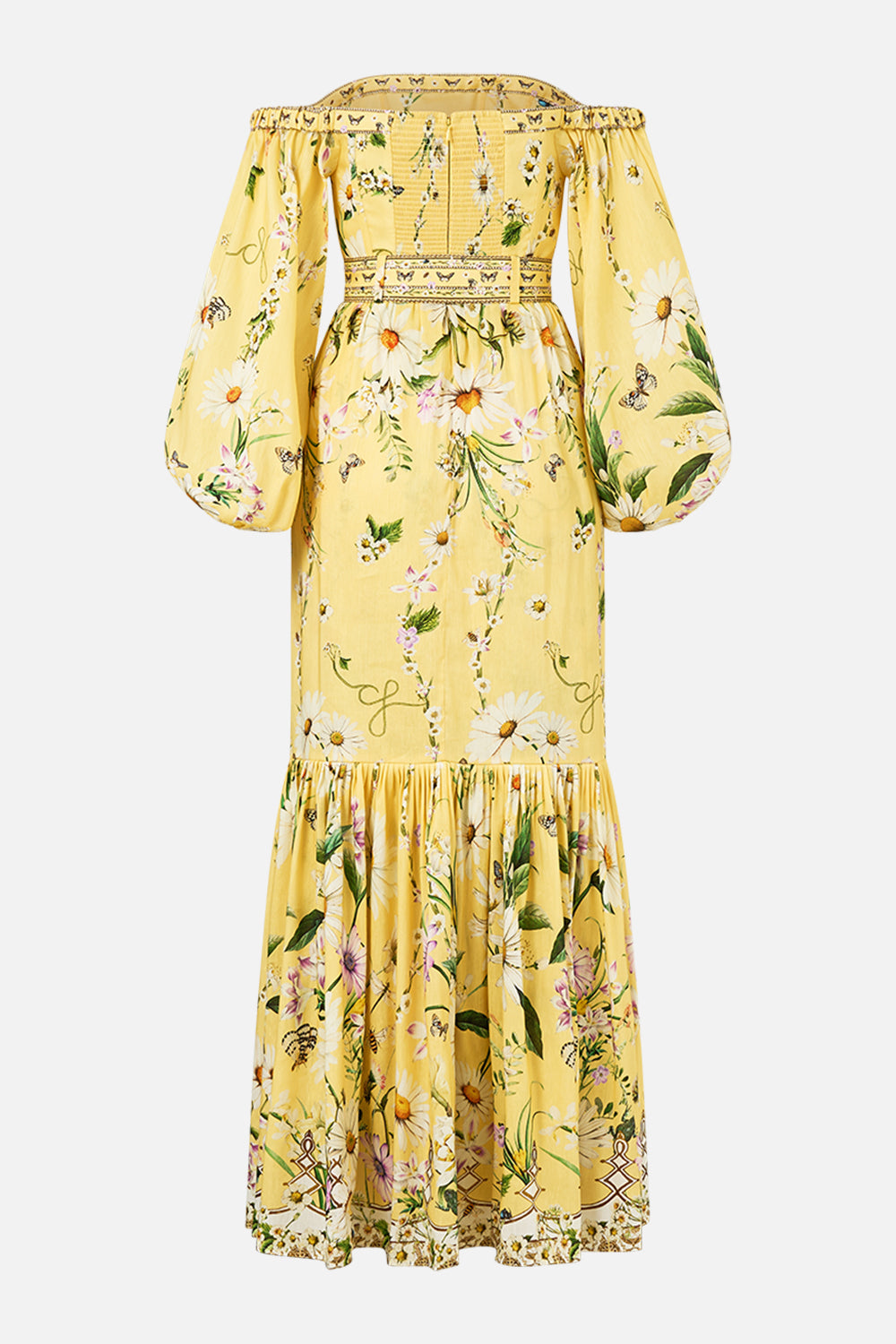 The CAMILLA Puff Sleeve Corset Dress in our Daisy Chains print.