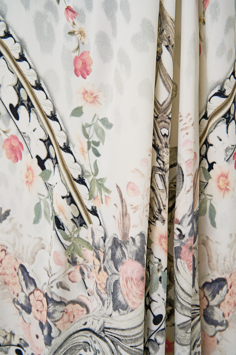 The CAMILLA LONG V NECK TWIST FRONT JERSEY DRESS MARBLE HEAVEN in our  print.