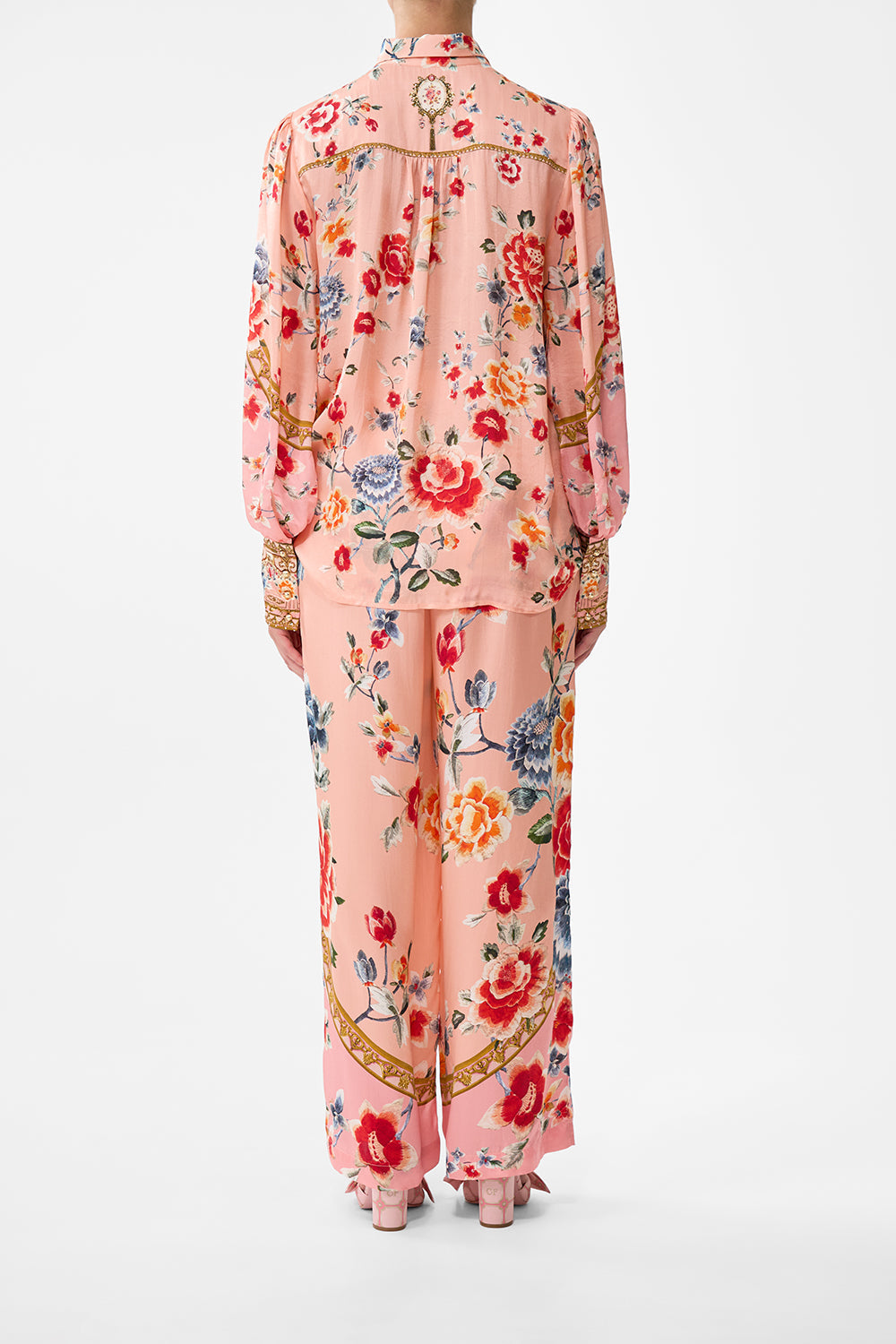 The CAMILLA BUTTON THROUGH BLOUSON SLEEVE BLOUSE MAJESTIC MILLA in our  print.