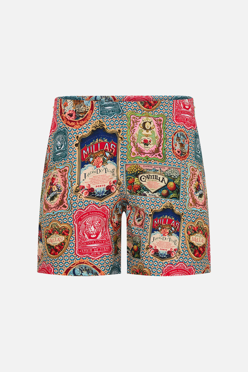 The CAMILLA Mid Length Boardshort With Fixed Waist in our Soap Opera print.