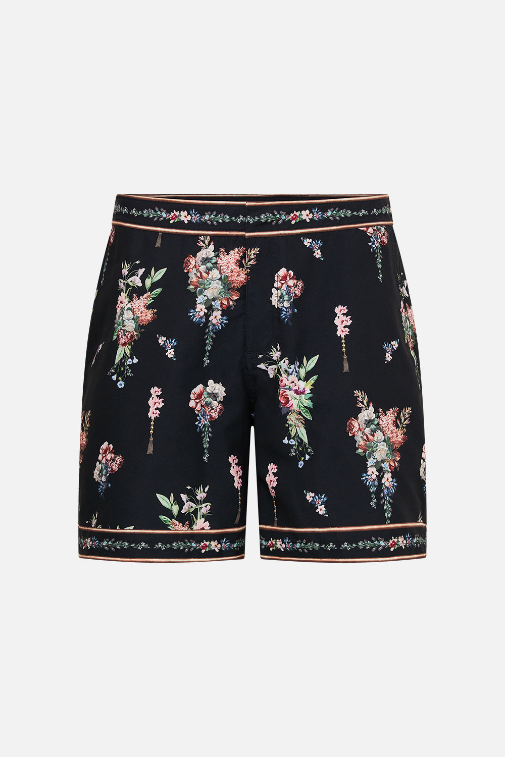 The CAMILLA Mid Length Boardshort With Fixed Waist in our Noble Endeavours print.