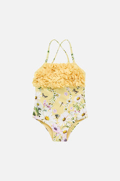 The CAMILLA Babies Straight Neck One Piece With Rosettes in our Daisy Chains print.