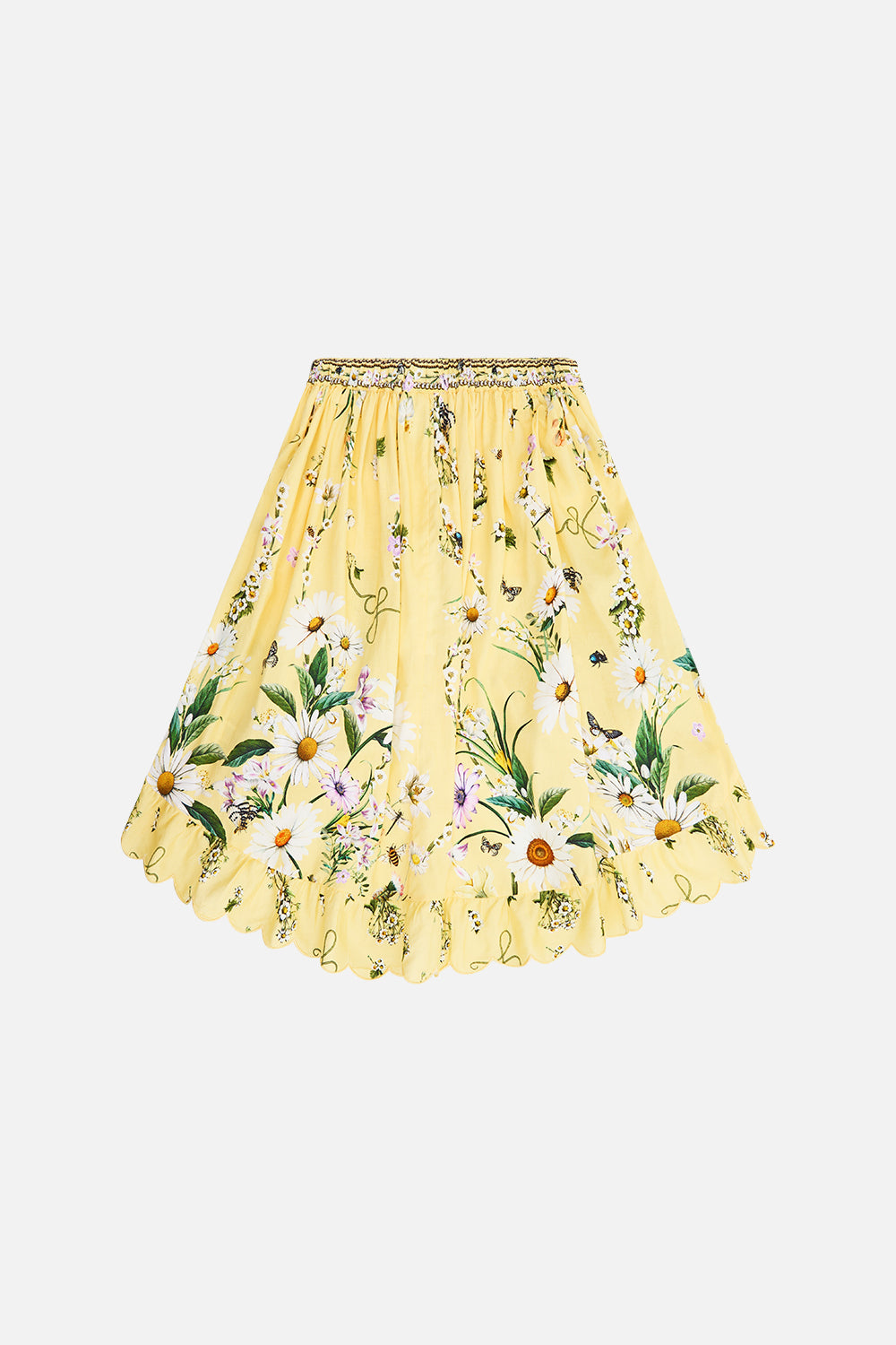 The CAMILLA KIDS HIGH LOW SKIRT WITH POCKETS 4-10 DAISY CHAINS in our  print.