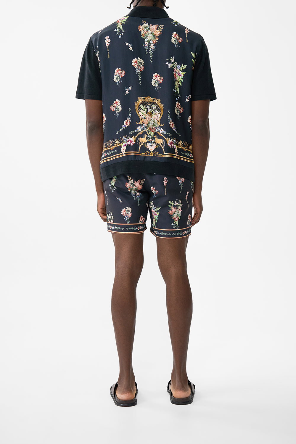 The CAMILLA Short Sleeve Knit Shirt W Silk Contrast Back in our Noble Endeavours print.