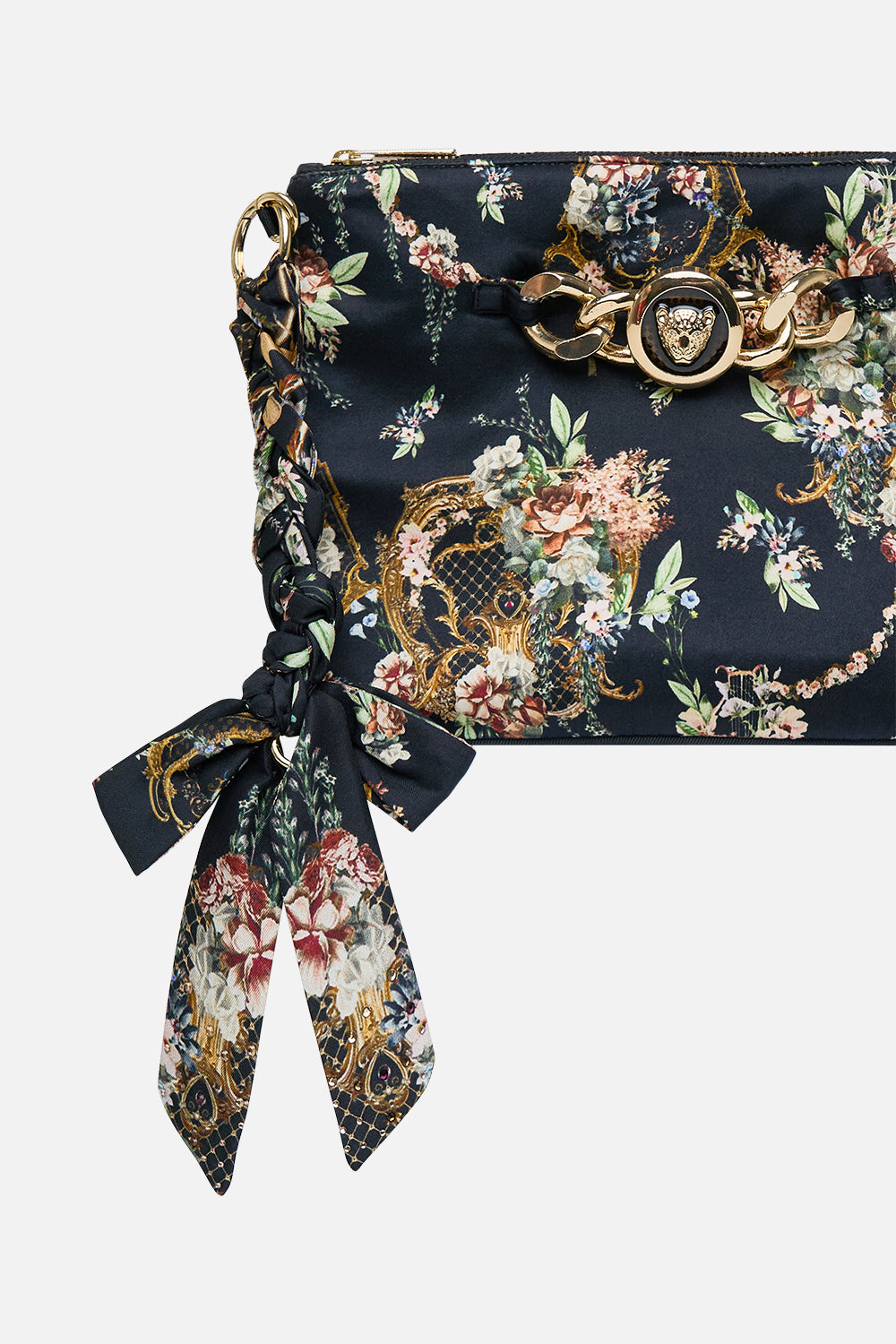The CAMILLA BRAIDED STRAP CLUTCH NOBLE ENDEAVOURS in our  print.
