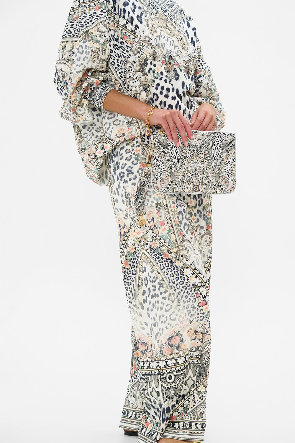 The CAMILLA Scarf Clutch in our Marble Heaven print.