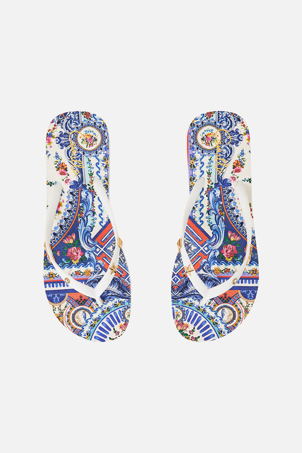 The CAMILLA THONGS TILES DARLS in our  print.