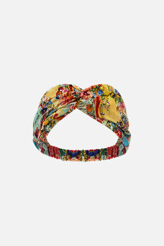 The CAMILLA Woven Twist Headband in our Aromatic Tiger Flower print.