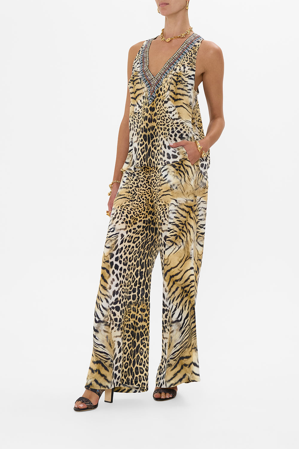 The CAMILLA LOUNGE PANT JAGUAR in our  print.
