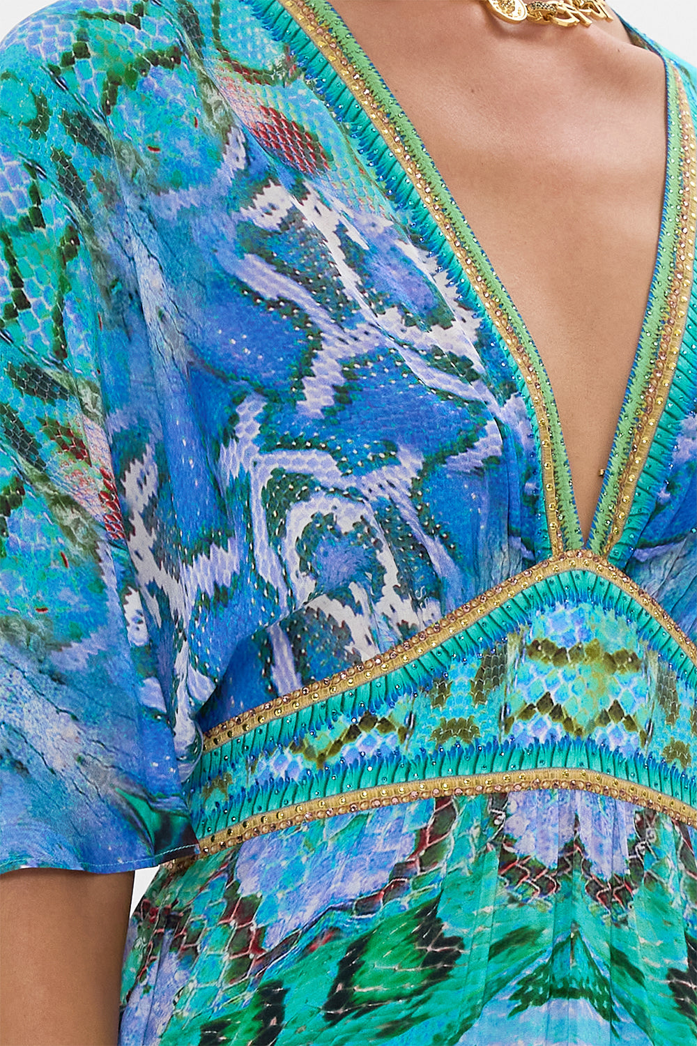 WAISTED DRESS WITH HEM RUFFLE LAND OF WONDER